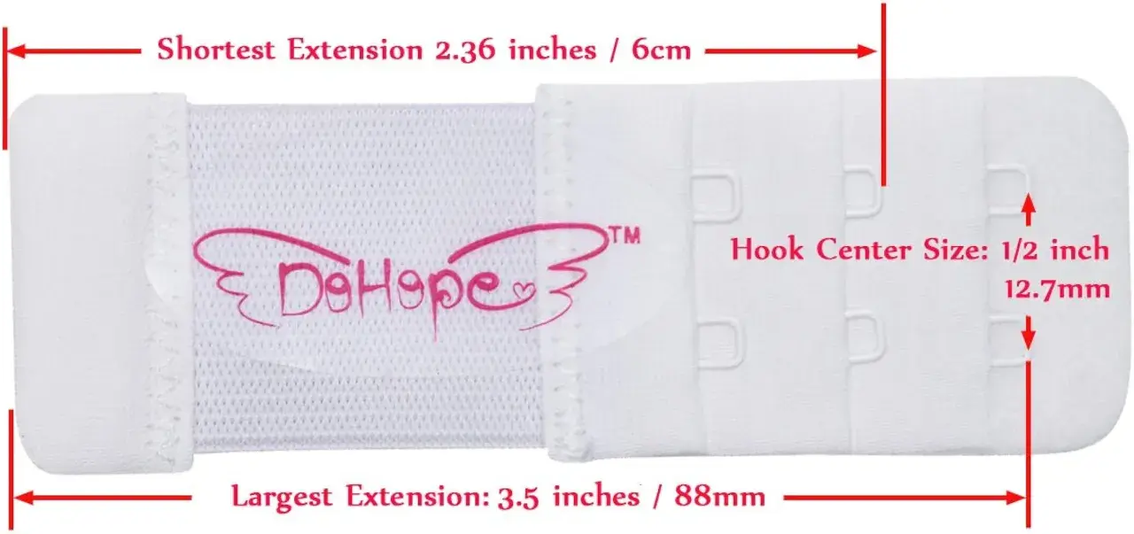 Estensore bianco per reggiseno, utile per sapere come allargare reggiseno. Misura da 6 a 8,8 cm.