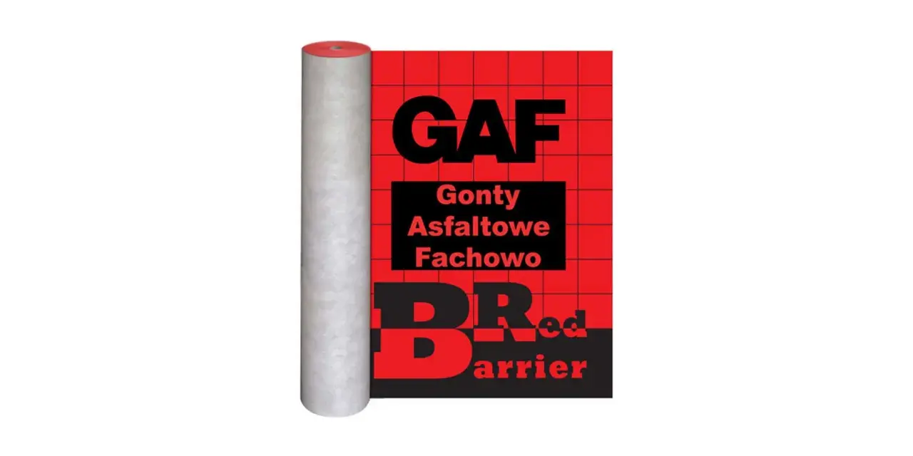 Rolka membrany pod gont bitumiczny GAF Red Barrier. Niezbędna do ochrony dachu.
