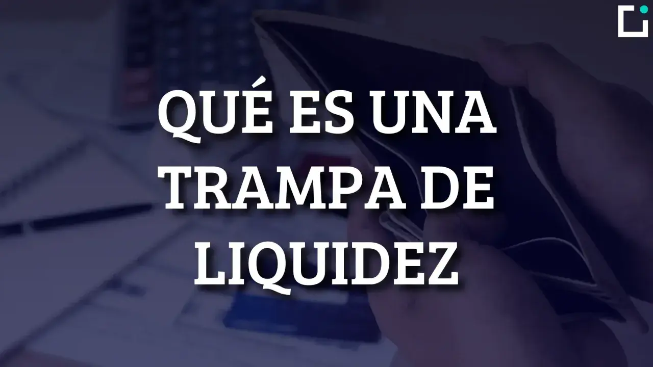 Mano vacía sosteniendo una billetera abierta, con texto que pregunta "¿Qué es una trampa de la liquidez?".