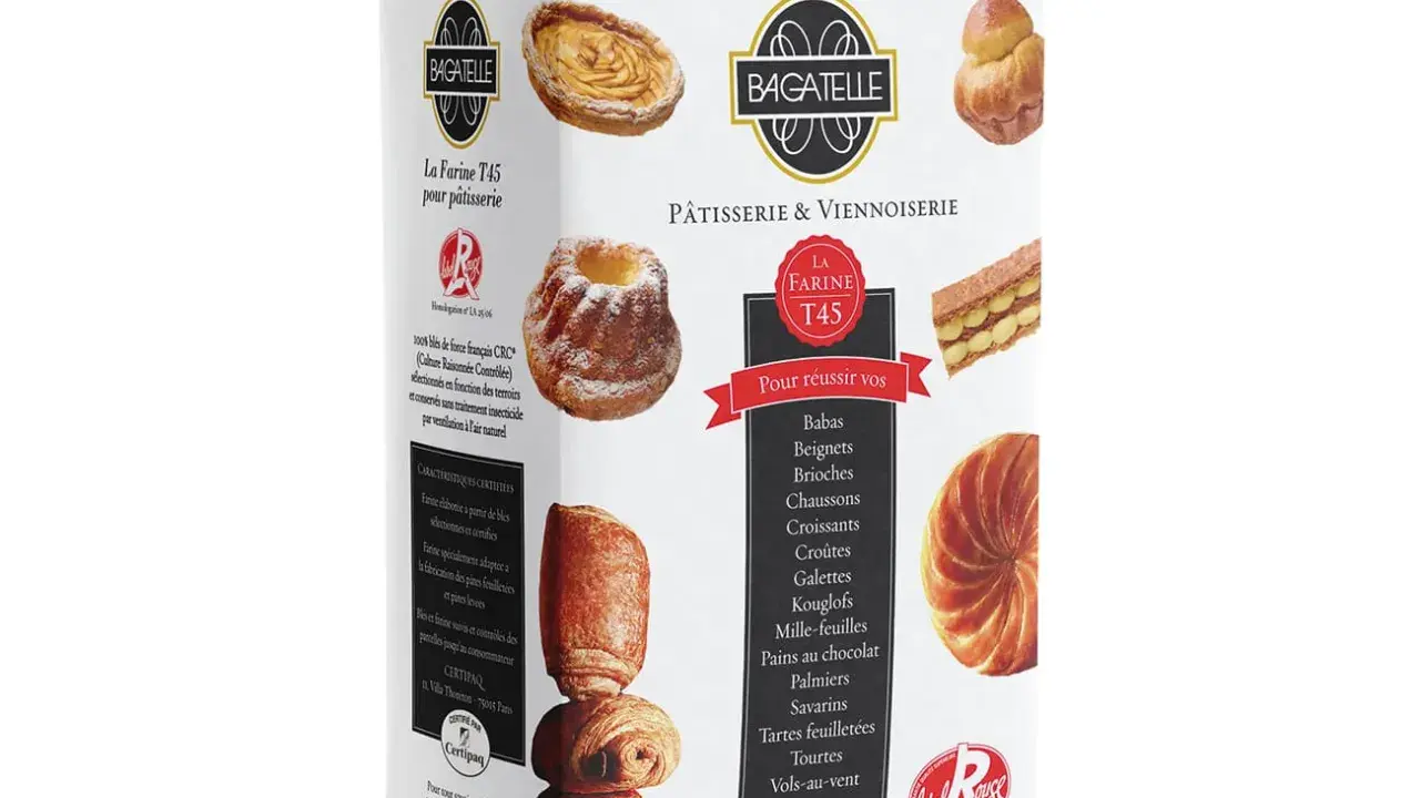 Farine Bagatelle T45 pour pâtisserie et viennoiserie. Découvrez ce qu'est la farine de gruau T45, idéale pour réussir Babas, Brioches, Croissants et autres délices.