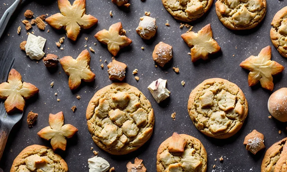 Délicieux cookie healthy, parsemé de morceaux de compote et de flocons de pâte.