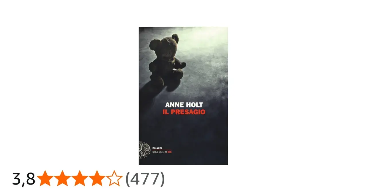 Copertina del libro "Il presagio" di Anne Holt, con un orsacchiotto inquietante. Un'aggiunta alla serie di anne holt libri in ordine cronologico.