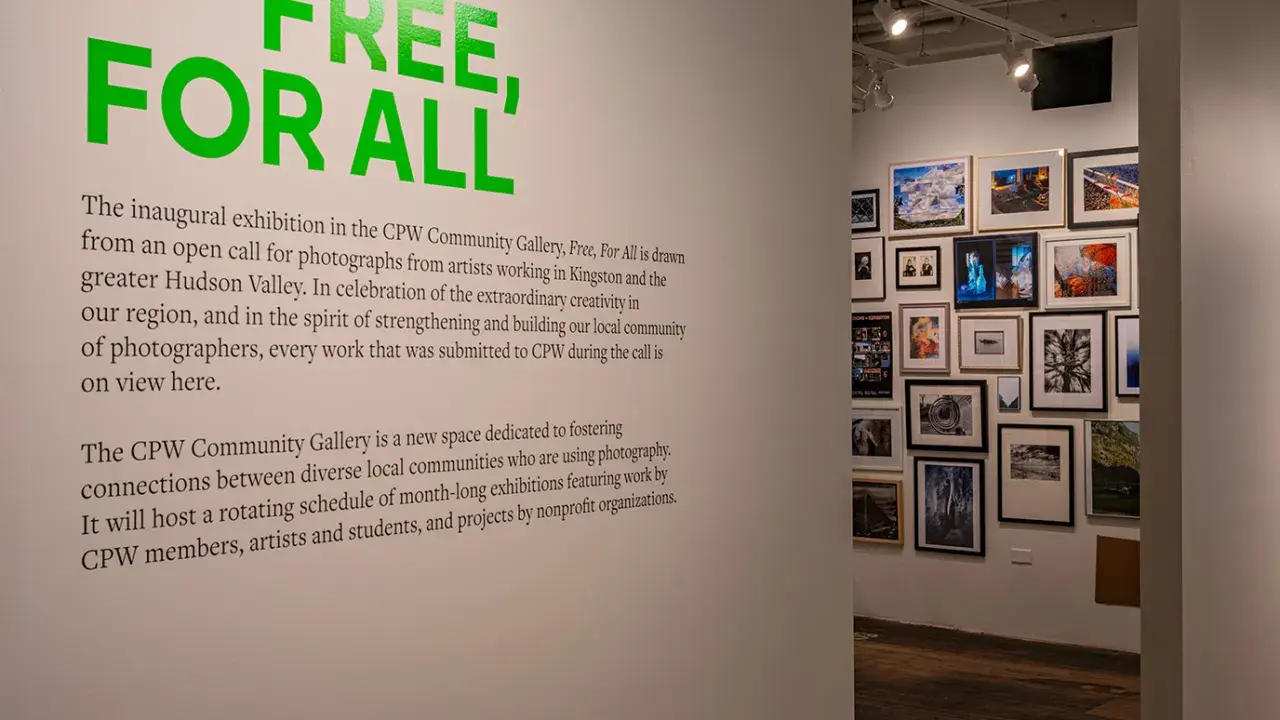 The **center for photography at woodstock** presents "Free, For All," an exhibition of local photographers' work.
