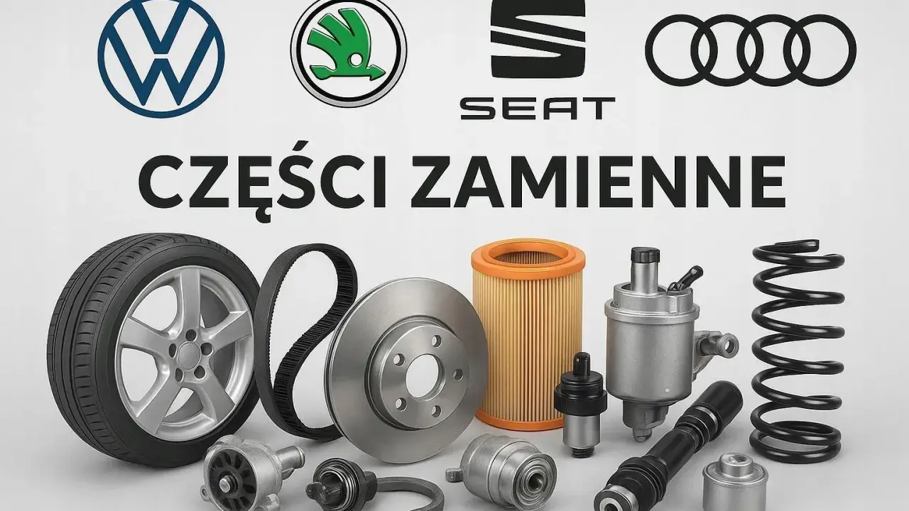 Części zamienne do aut marek VW, Skoda, Seat, Audi: koło, pasek, tarcza hamulcowa, filtry, amortyzatory.