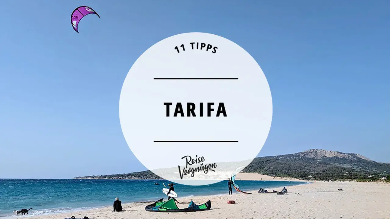 11 Tipps für Tarifa, Spanien: Kitesurfer und Hunde genießen den Strand.