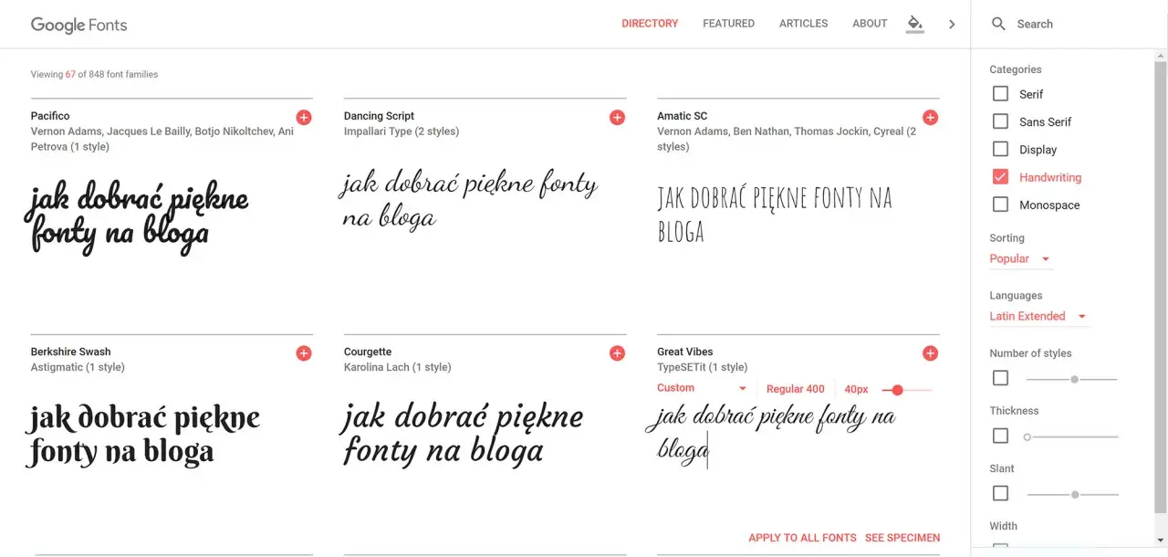 Przegląd różnych rodzajów czcionek Word, w tym pisanych, do wyboru na bloga.