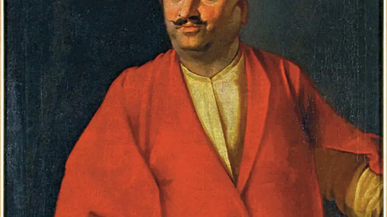 Portret mężczyzny w czerwonym żupanie i żółtej kamizelce. Czy to sarmata? Kto to?