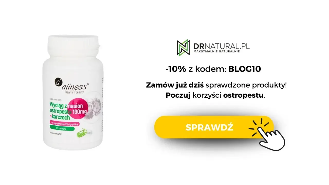Suplement diety z ostropestem plamistym i karczochem. Poczuj korzyści ostropestu, minimalizując potencjalne skutki uboczne. Zamów z rabatem!