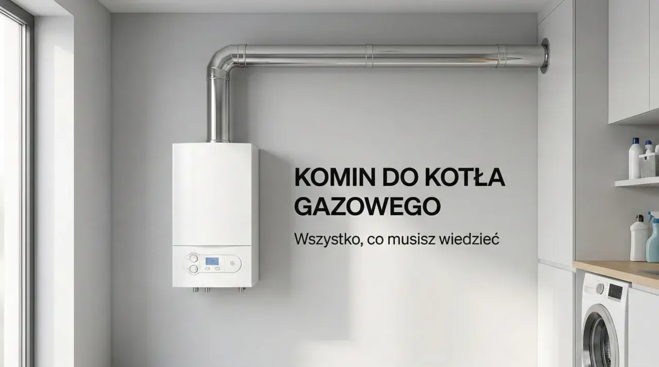 Nowoczesny piec gazowy z metalowym kominem. Dowiedz się, jaki komin do pieca gazowego wybrać, by zapewnić bezpieczeństwo i efektywność ogrzewania.