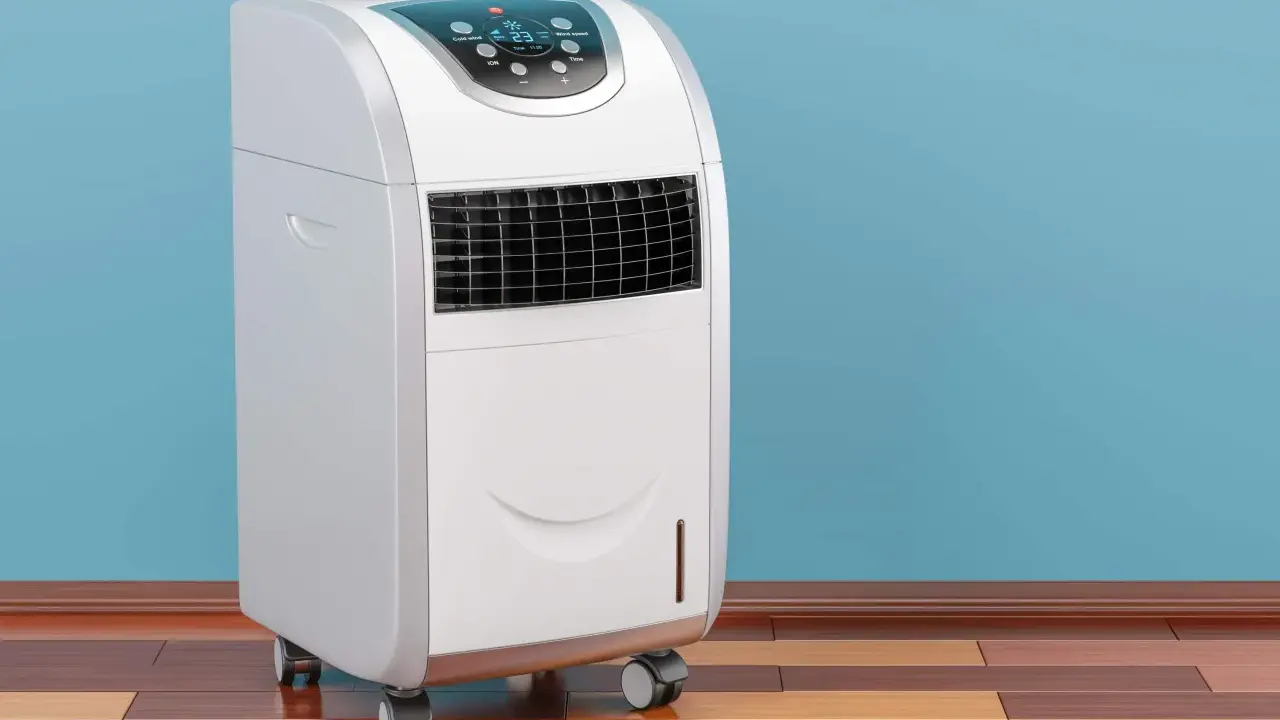 Climatiseur monobloc sur roulettes, avec écran digital affichant la température. Idéal pour une pièce, voici un avis sur ce modèle.