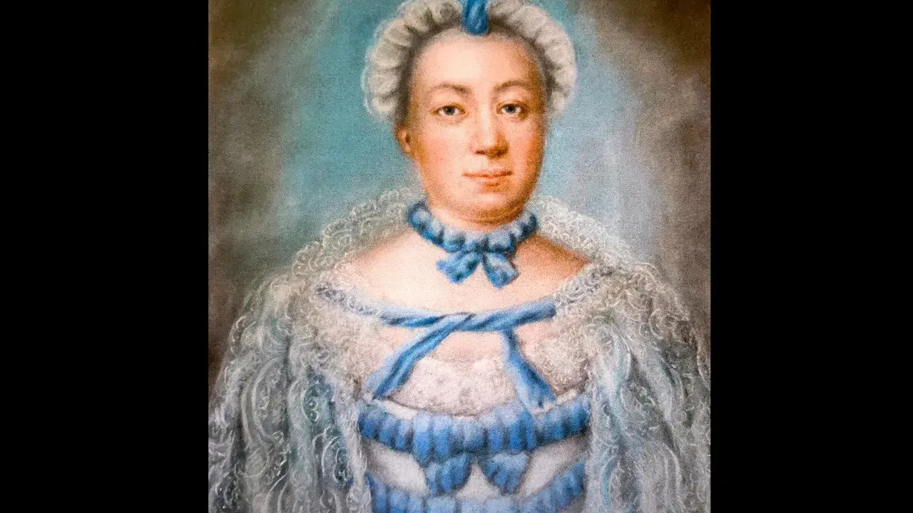 Porträtt av en kvinna i blå kläder, möjligen en av Carl von Linnés barn.