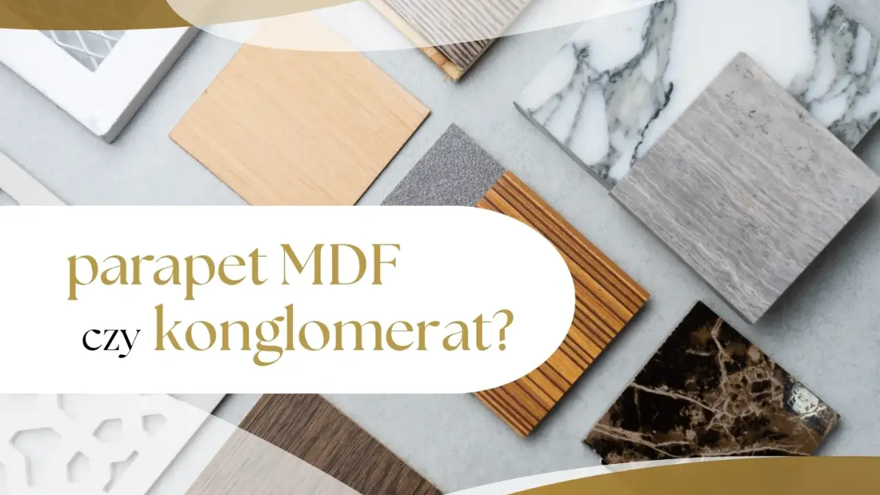 Wybór materiału na parapet: MDF czy konglomerat? Próbki różnych wykończeń okiennych.