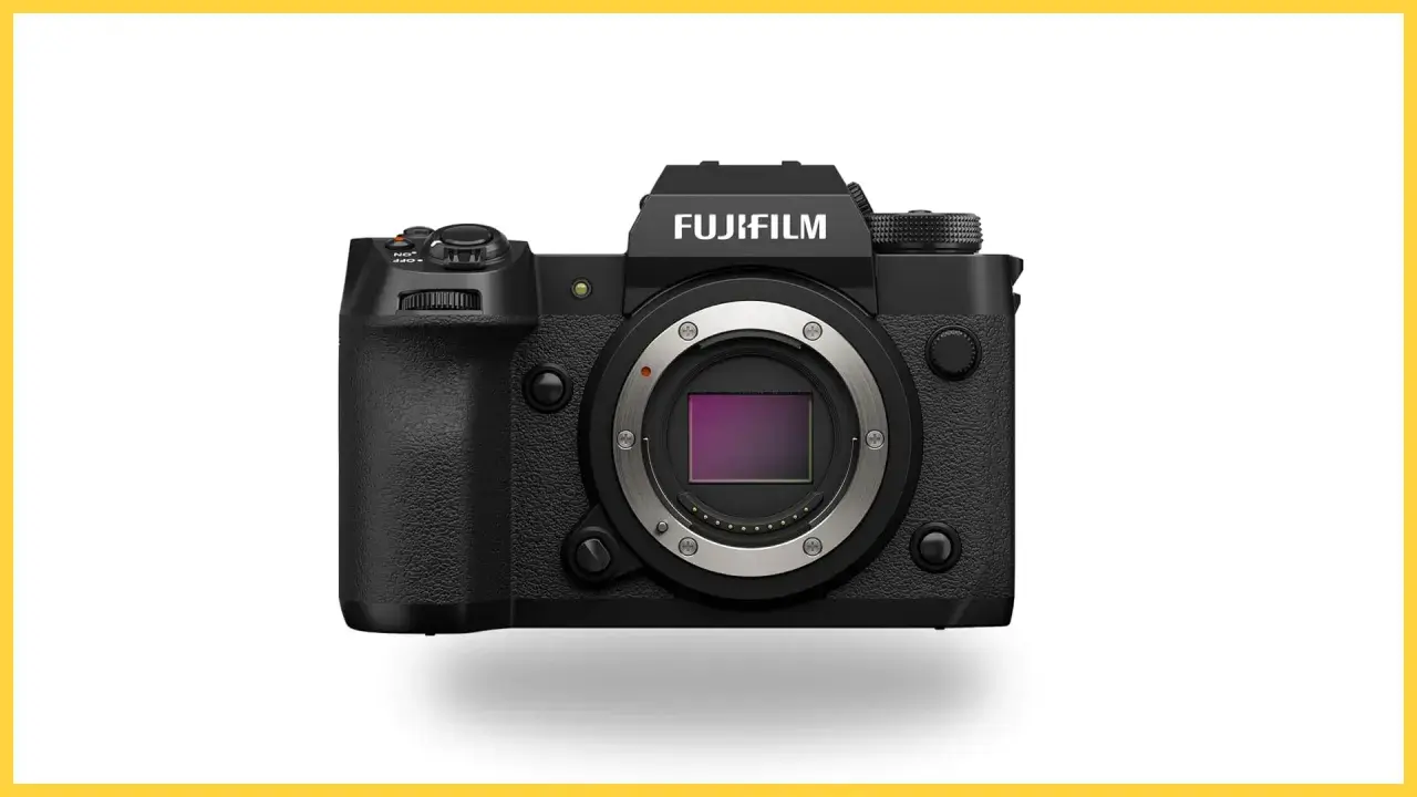Czarny aparat Fujifilm xh2 z obiektywem.