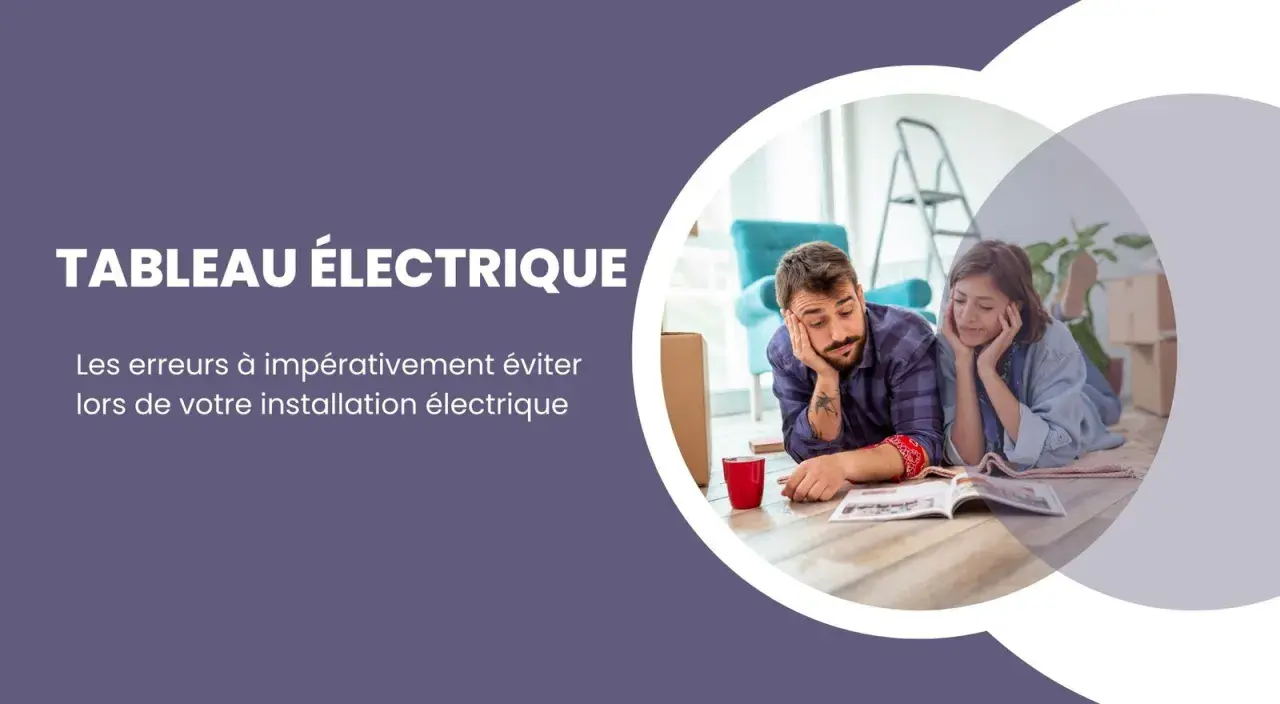 Un couple perplexe étudie un manuel sur le branchement d'un tableau électrique.