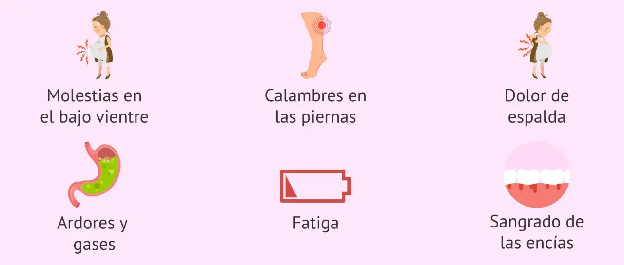 En el embarazo de 23 semanas, se muestran molestias comunes: dolor de vientre, calambres, dolor de espalda, ardores, fatiga y sangrado de encías.