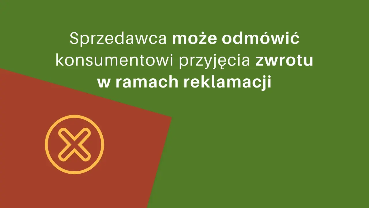 Sprzedawca może odmówić zwrotu pieniędzy konsumentowi w ramach reklamacji, gdy nie ma na to czasu. Symbol przekreślonego koła oznacza brak możliwości zwrotu.