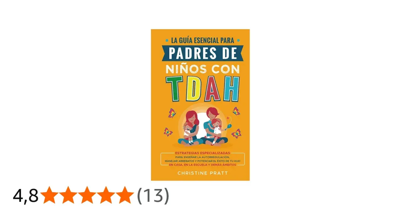 Libro "Padres de Niños con TDAH" con estrategias para enseñar la autorregulación. Incluye calificación de 4.8 estrellas.
