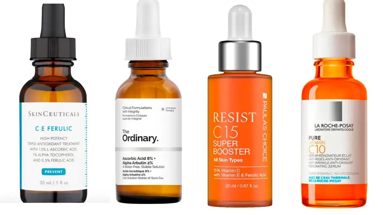 Varios sérums de vitamina C para saber para qué sirve: Skinceuticals C E Ferulic, The Ordinary, Paula's Choice Resist C15 y La Roche-Posay Pure Vitamin C10.