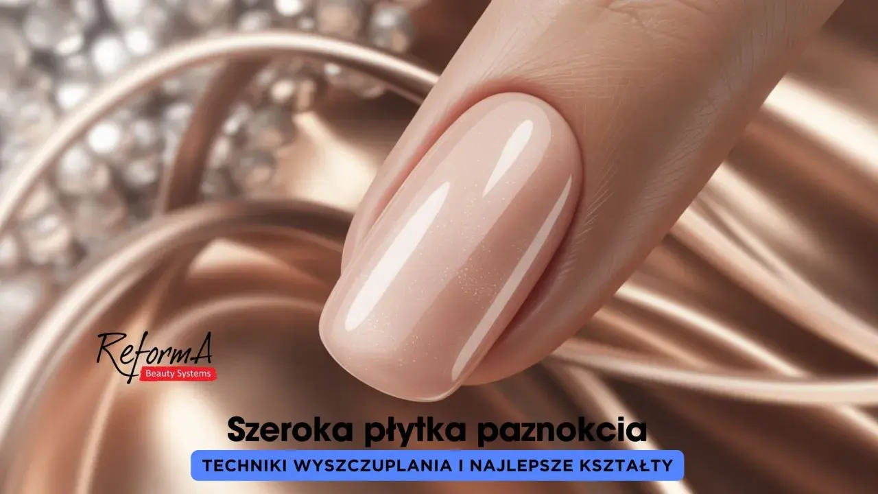 Perfekcyjny, beżowy manicure na szerokiej płytce paznokcia. Techniki wyszczuplania i najlepsze kształty.