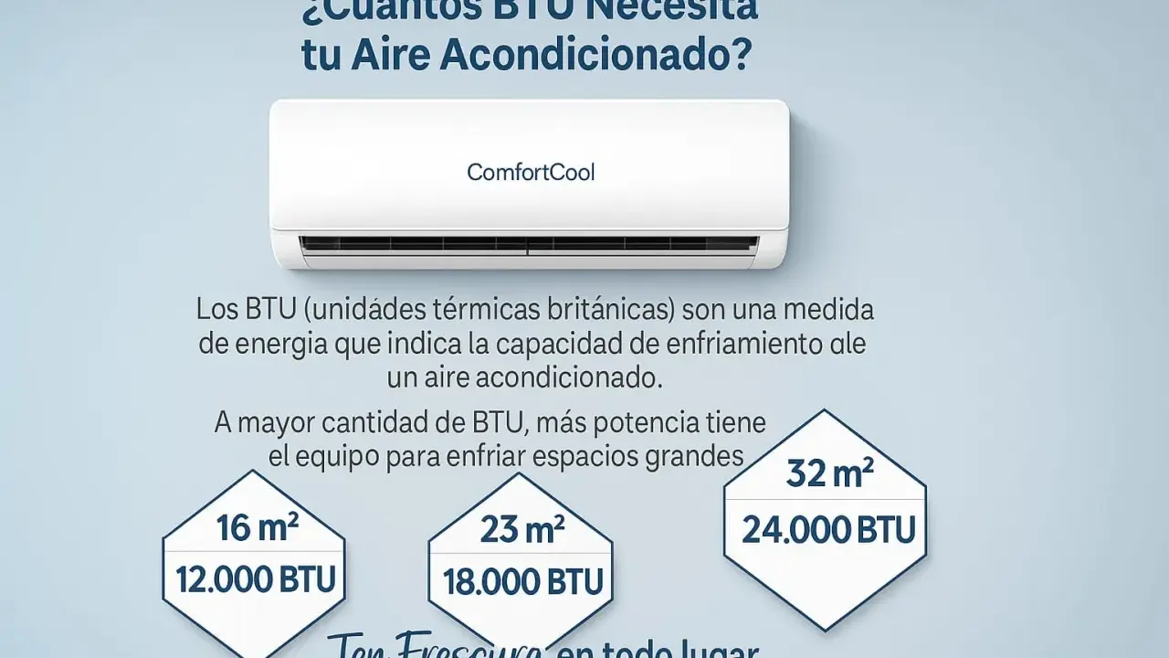 ¿Cuántos BTU necesita tu aire acondicionado? Los BTU (unidades térmicas británicas) miden la capacidad de enfriamiento. Un aire de 7000 BTU que significa, es ideal para espacios pequeños.