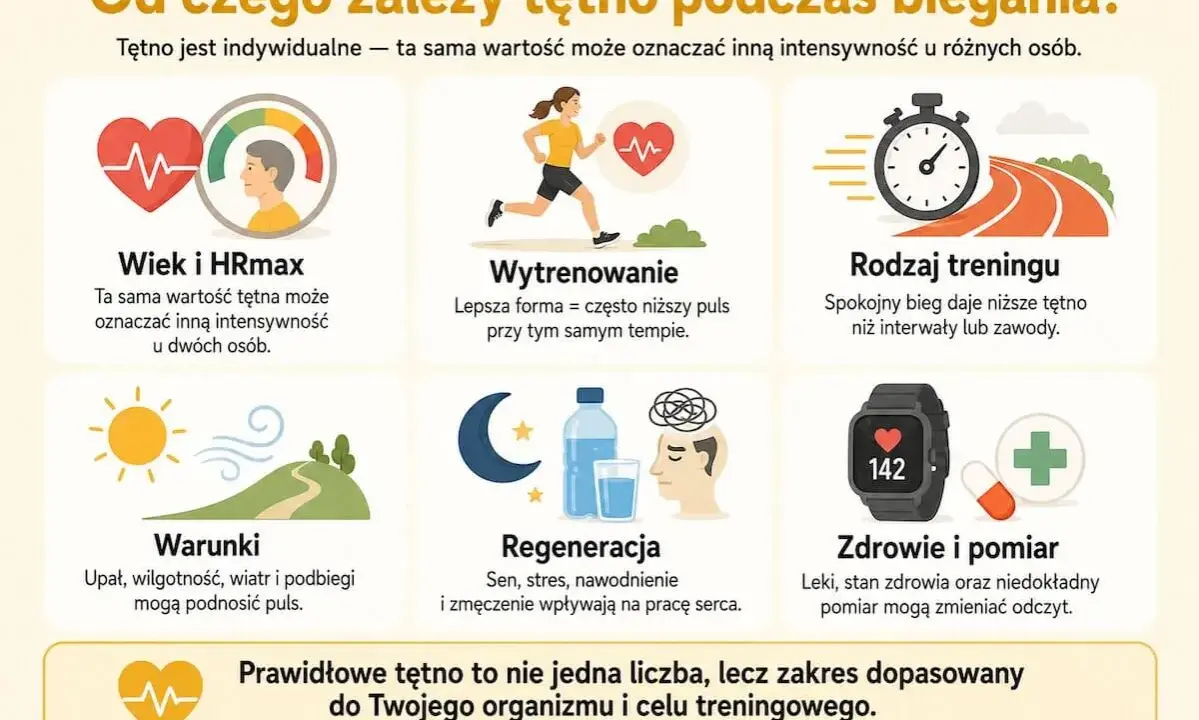 Czy puls 80 jest dobry? Zależy od wieku, wytrenowania, warunków, regeneracji, rodzaju treningu, zdrowia i pomiaru. Tętno jest indywidualne.