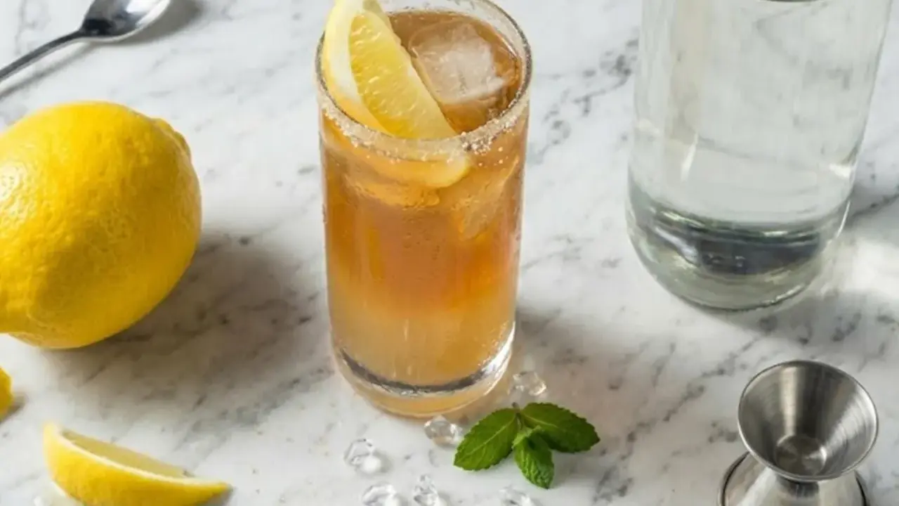 Ein Long Island Iced Tea Rezept mit Zitrone, Minze und Eiswürfeln. Perfekt für heiße Tage!