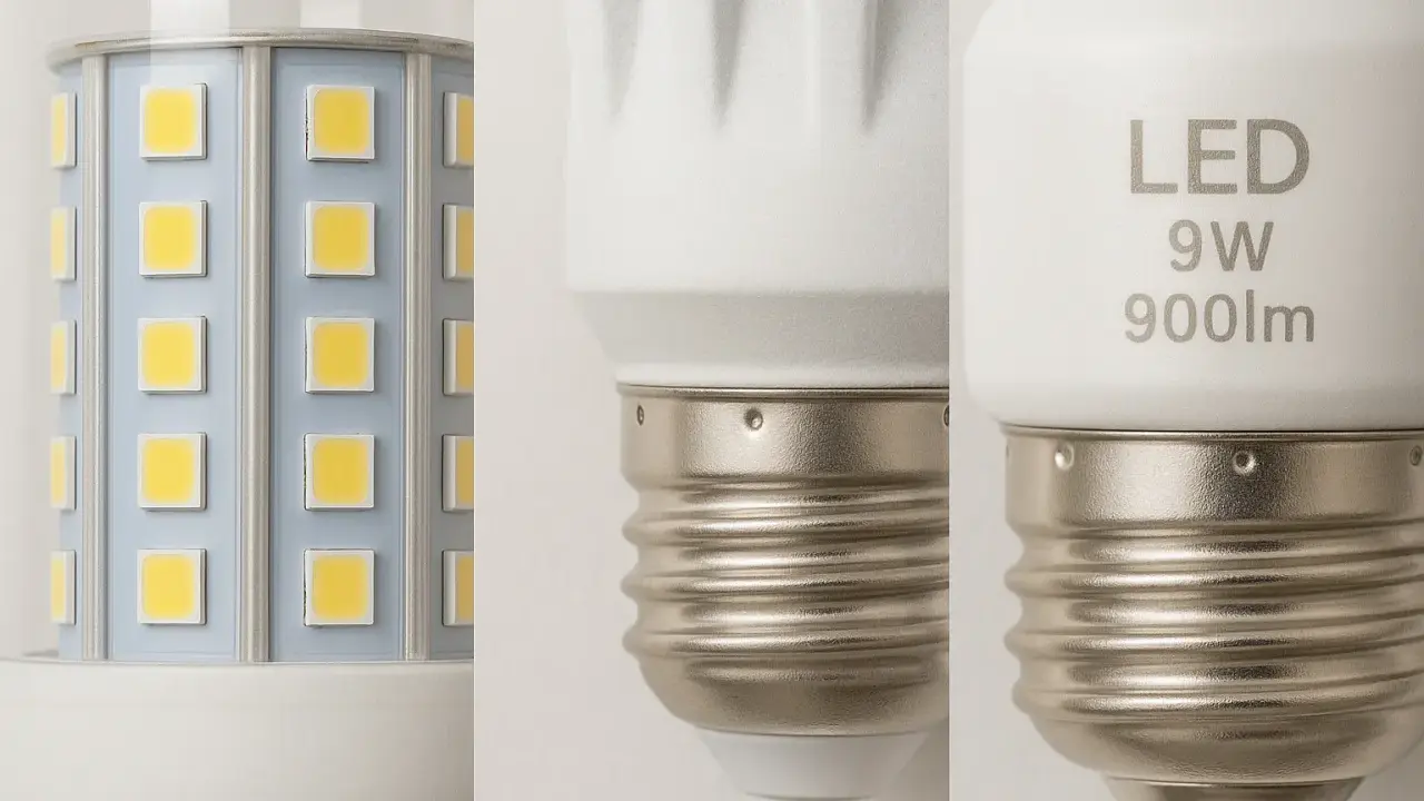 Ampoule LED avec multiples puces SMD, 9W, 900lm.