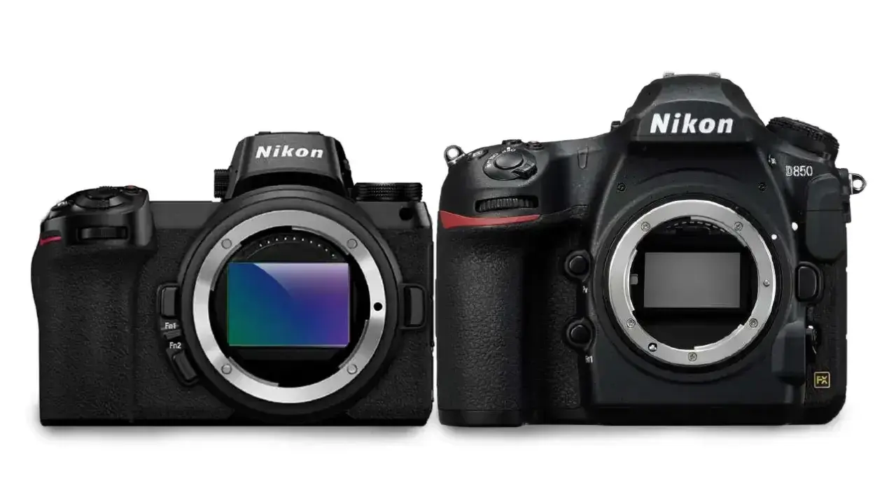 Dwa aparaty Nikon: bezlusterkowiec pełna klatka Z7 i lustrzanka D850. Ranking najlepszych aparatów pełnoklatkowych.