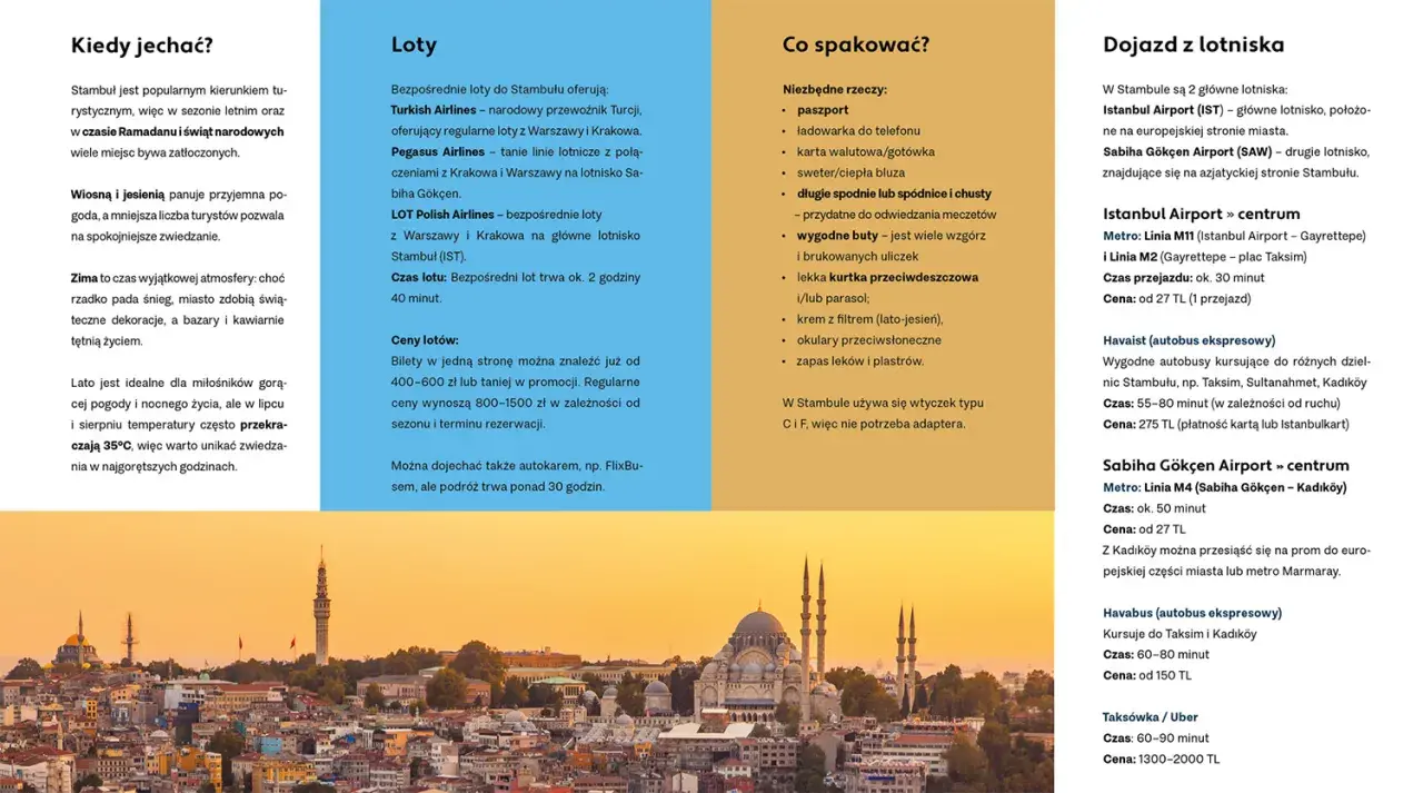 Stambuł atrakcje: widok na miasto z meczetami i minaretami, idealne na wiosnę i jesień.
