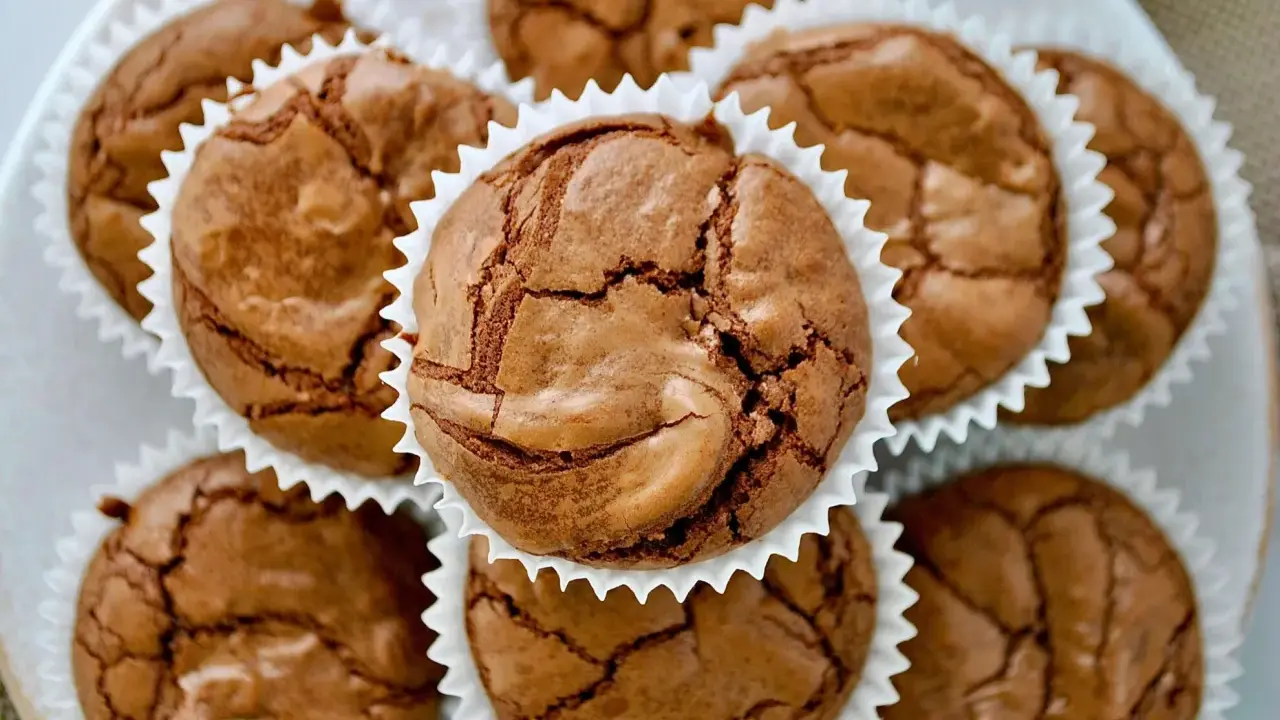 Saftige brownie muffins mit knuspriger Kruste, perfekt für eine süße Auszeit.
