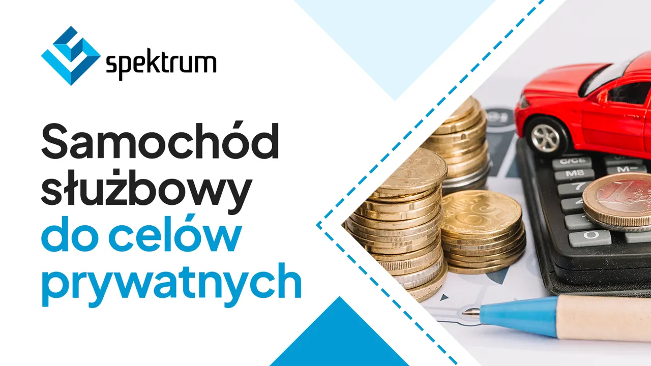 Samochód służbowy do celów prywatnych – stos monet i kalkulator sugerują koszty.