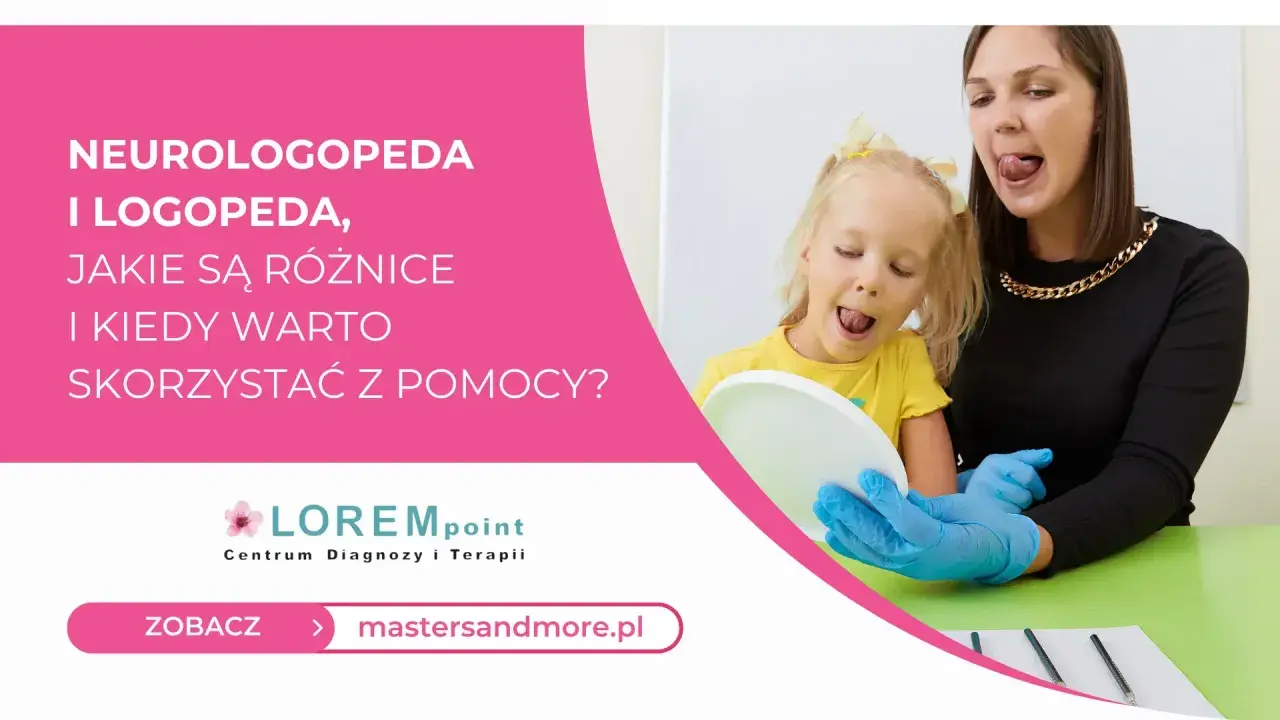 Logopeda i neurologopeda: kto to? Dziecko ćwiczy z terapeutką, która pokazuje język.