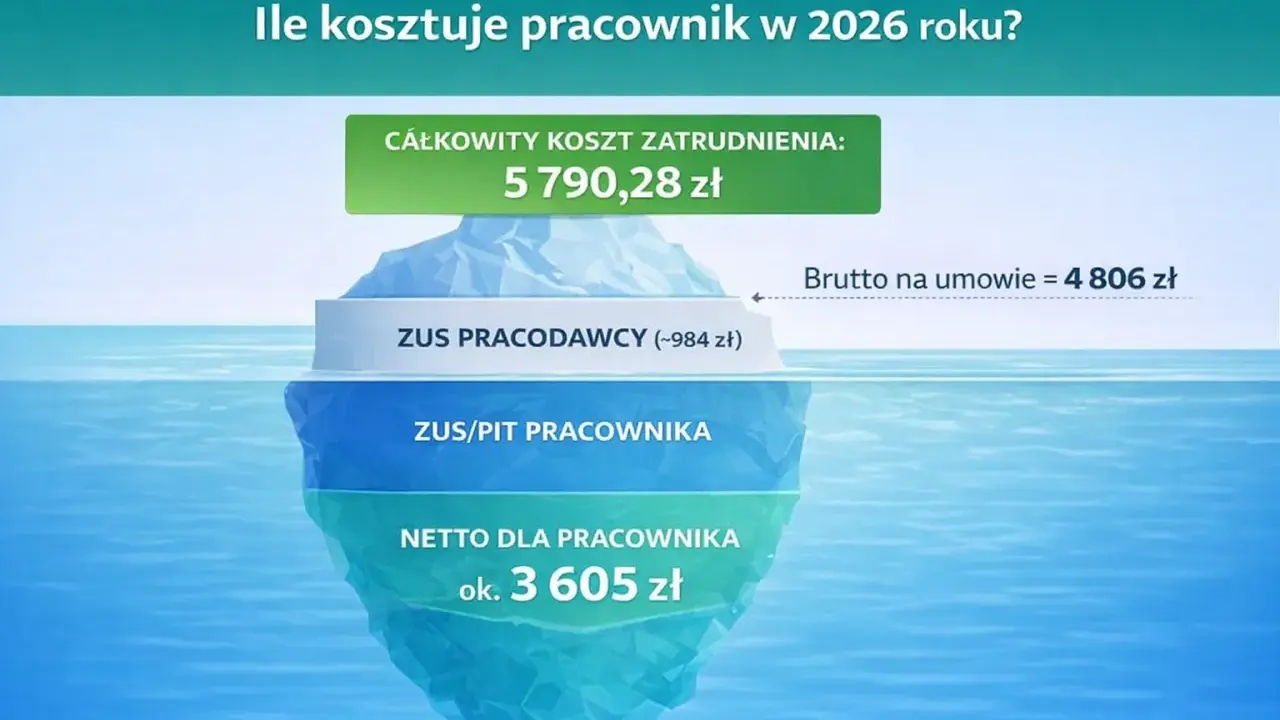 ZUS za pracownika 2026: Oblicz pełne koszty zatrudnienia krok po kroku