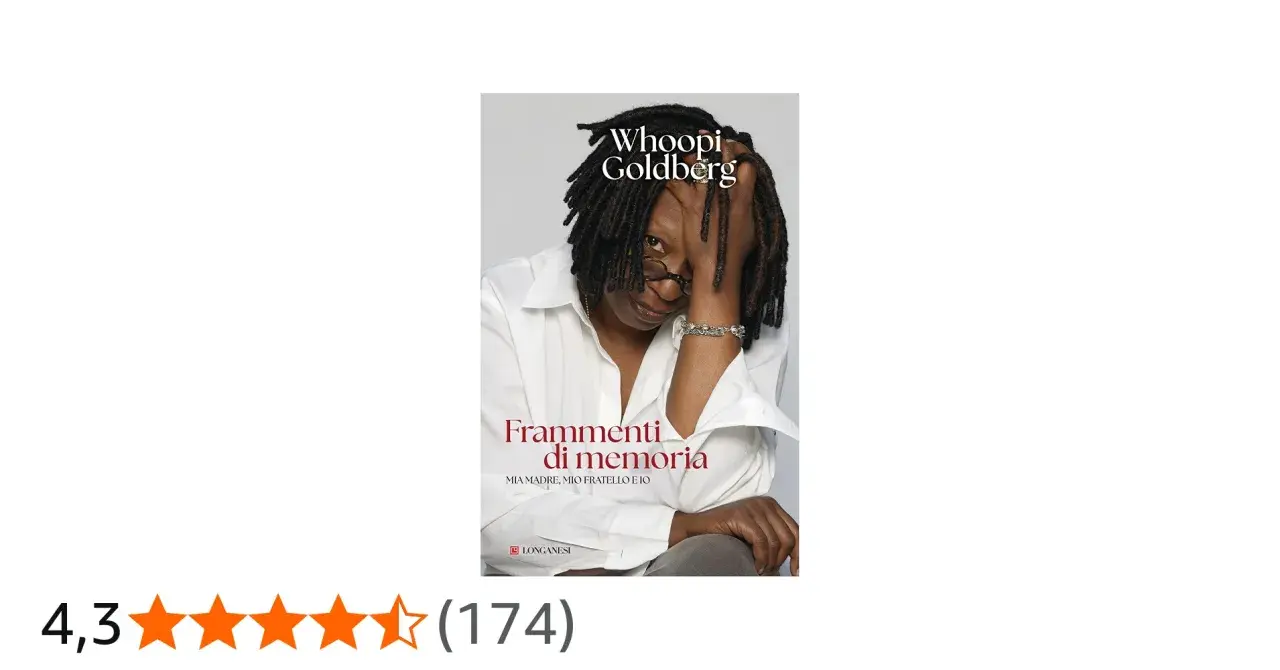 Copertina del libro "Frammenti di memoria" di Whoopi Goldberg. Un'intensa preghiera alla madre Saba, un viaggio nei ricordi.
