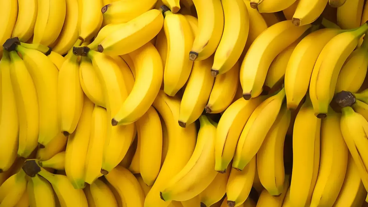 Mnóstwo dojrzałych bananów, które mają umiarkowany indeks glikemiczny.