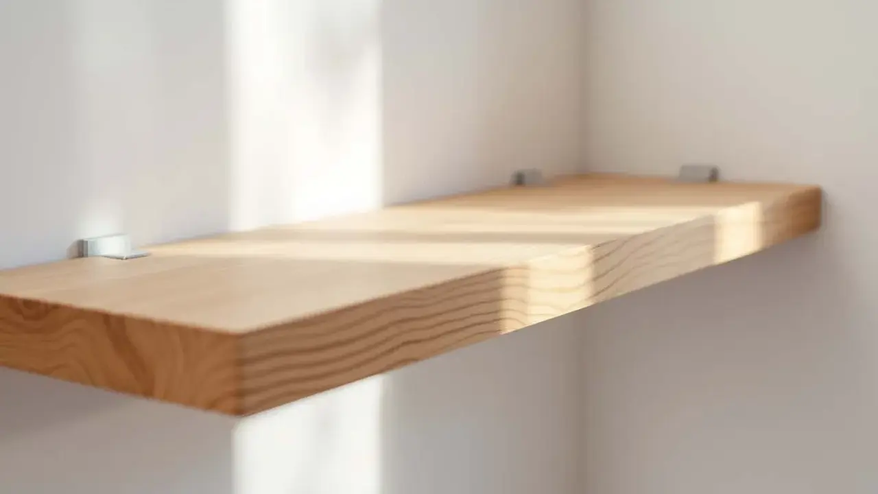 Étagère en bois murale, simple et élégante, prête à accueillir vos objets. Idéale pour fabriquer une étagère en bois murale.