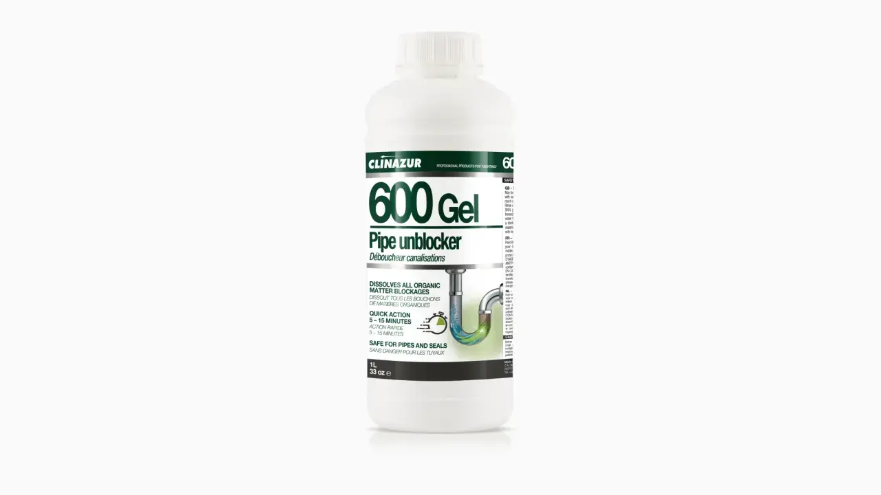 Jak używać kreta w żelu? Butelka Clinazur 600 Gel do udrażniania rur, rozpuszcza zatory organiczne.