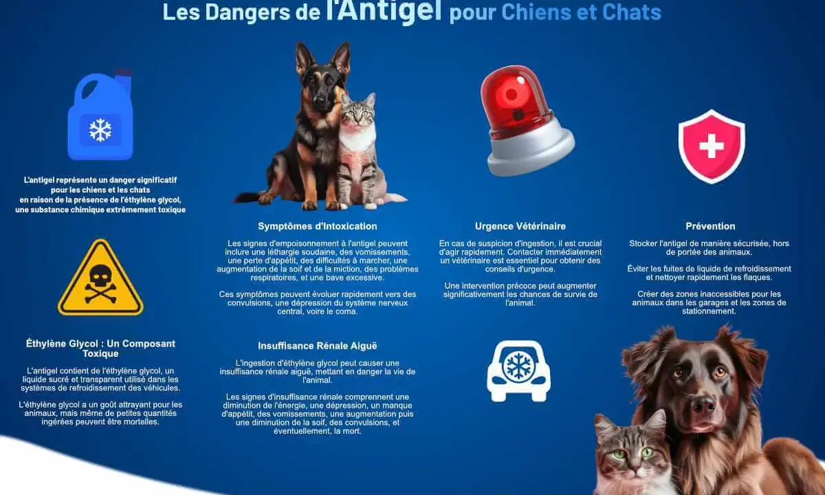 L'antigel est un danger pour votre chien. L'éthylène glycol, son composant, est toxique. Reconnaissez les symptômes d'intoxication et agissez vite.