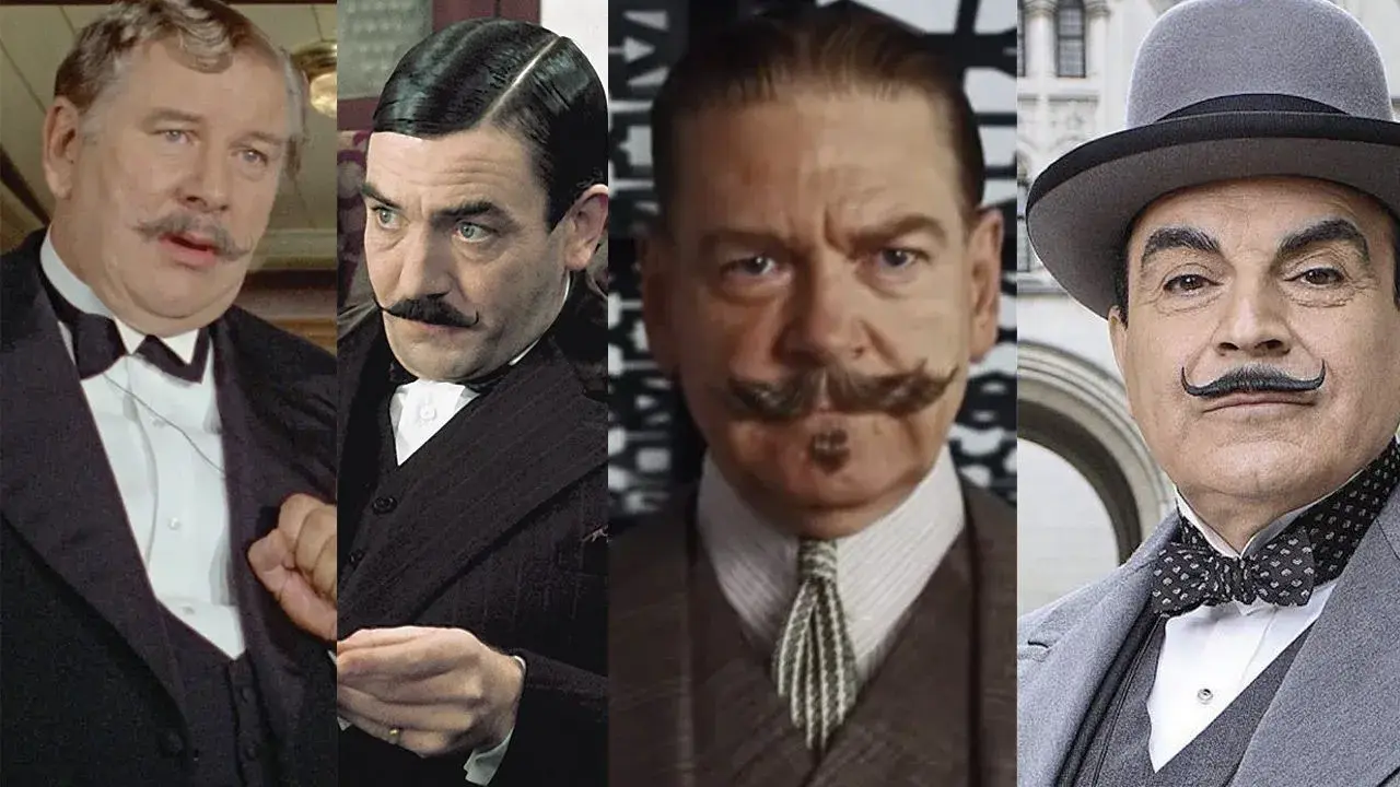 Quattro volti di Poirot, un viaggio attraverso i suoi libri in ordine cronologico.