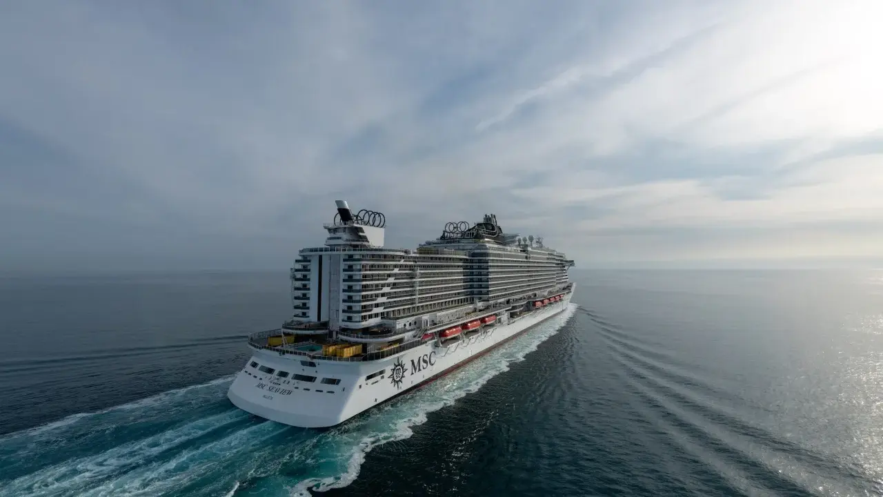 La nave MSC Sea View solca il mare. Per l'imbarco MSC, quanto tempo prima arrivare?