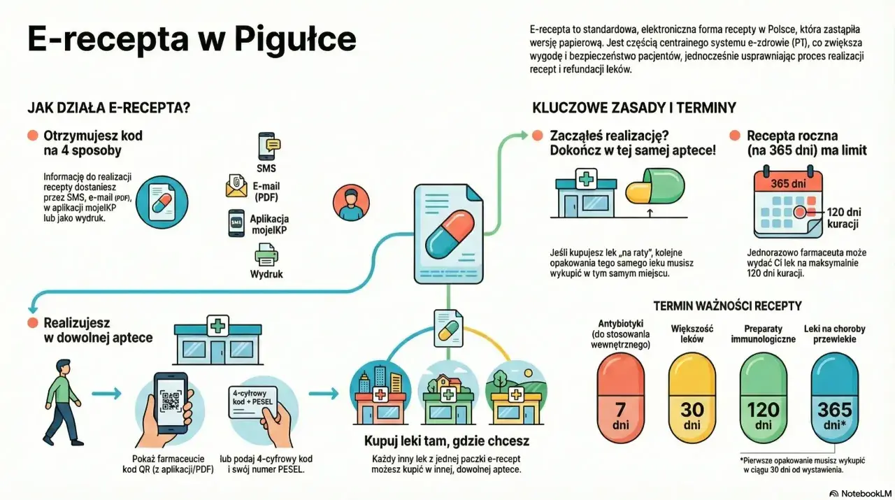 E-recepta w pigułce: jak działa, zasady i terminy ważności. Dowiedz się, ile ważna jest recepta i jak ją zrealizować.