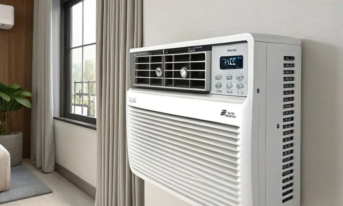 Climatiseur blanc moderne installé dans une pièce, offrant une solution climatisation efficace pour un confort optimal.