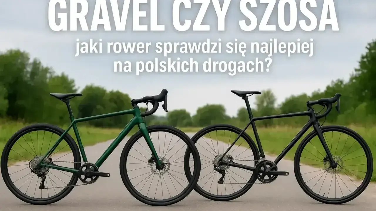 Zielony rower gravel i czarny szosowy stoją obok siebie. Który wybrać na polskie drogi?