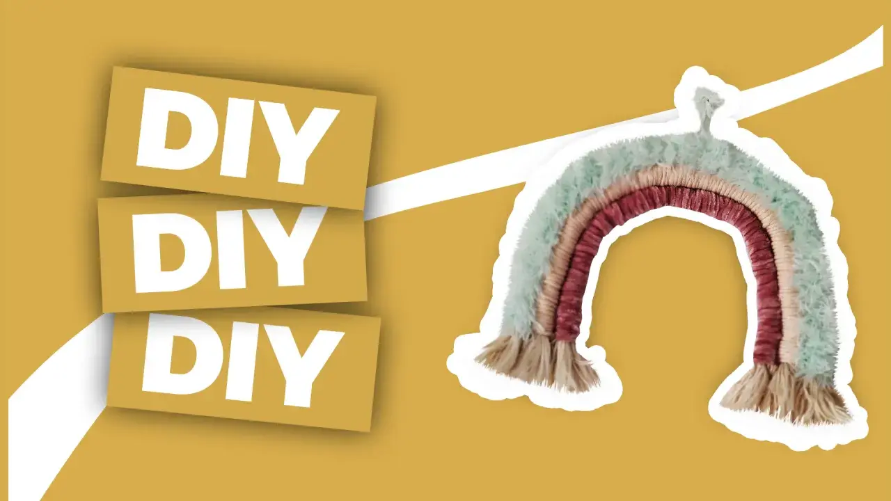 Tęcza DIY, symbol nadziei i obietnicy w chrześcijaństwie, wykonana z włóczki.