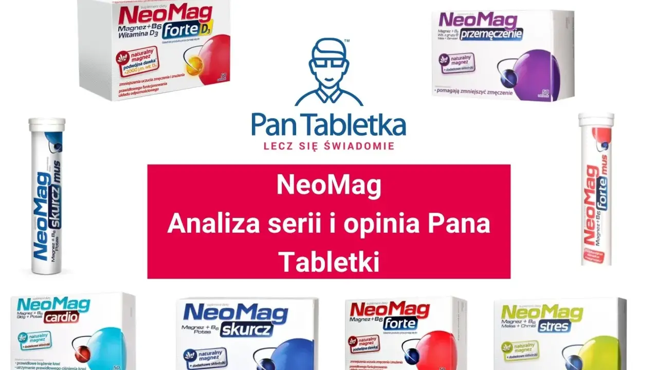 NeoMag Cardio, Skurcz, Forte, Stres – suplementy na zmęczenie. Analiza serii i opinia Pana Tabletki, bez informacji o neomag cardio skutki uboczne.