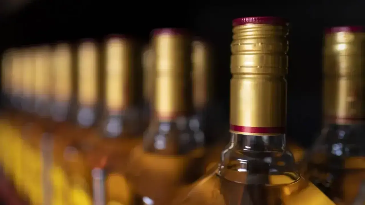 Rząd butelek z alkoholem, idealny do sprawdzenia, ile alkoholu można wwieźć do Turcji.