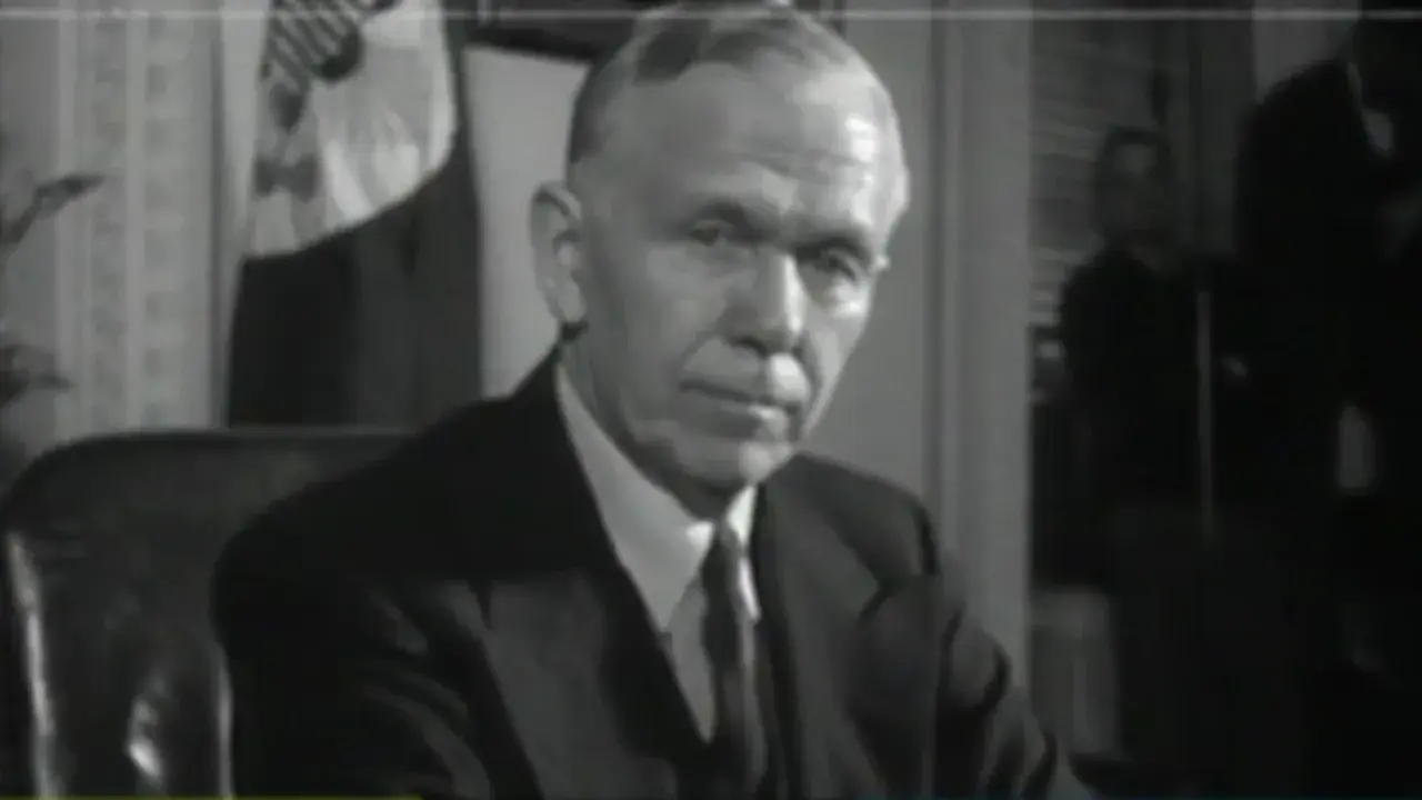 Ritratto di George Marshall, artefice del piano Marshall, presidente USA.