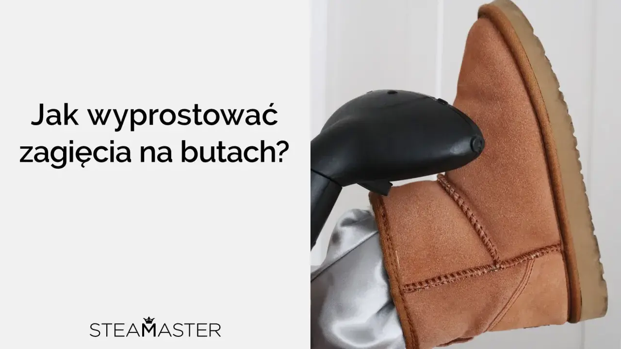Jak usunąć zagięcia na butach? Para z urządzenia Steamaster wygładza zamszowy but.