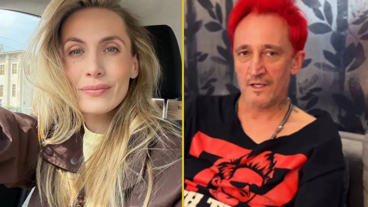 Uśmiechnięta blondynka i mężczyzna z czerwonymi włosami. Czy to guzior dziewczyna i jej towarzysz?