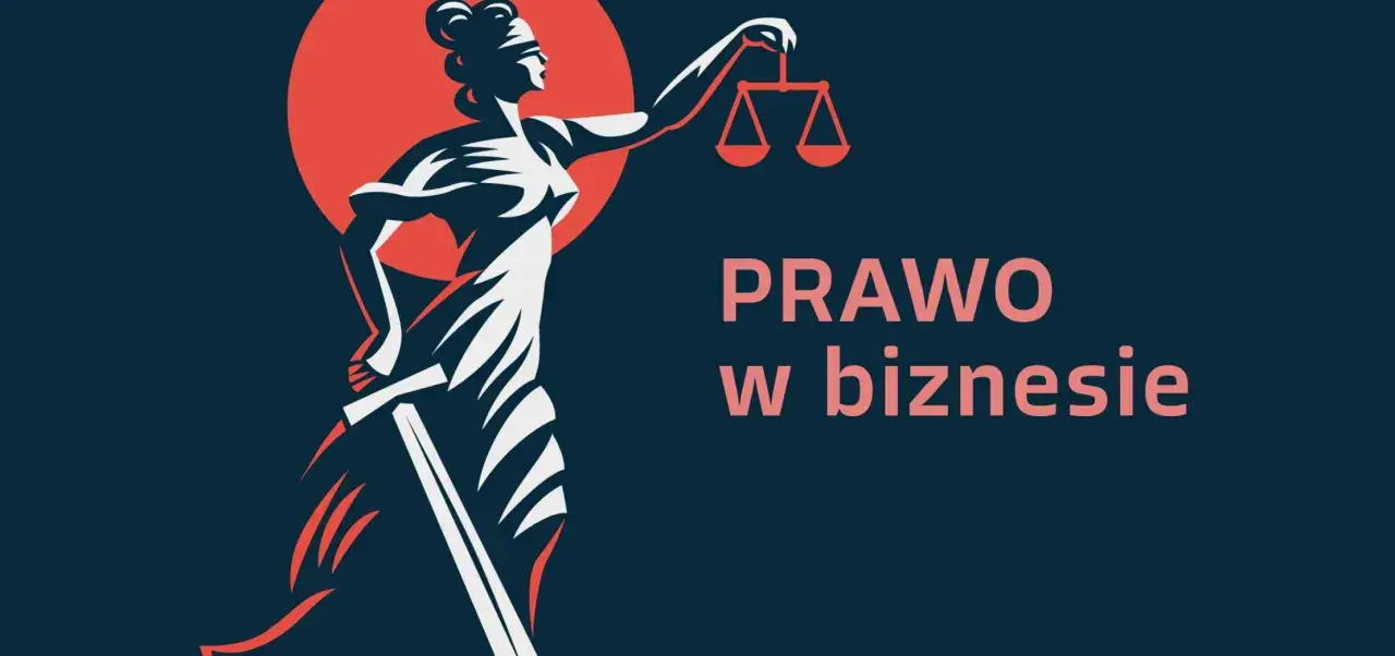 Stylizowana Temida z wagą i mieczem, symbolizująca prawo w biznesie WSB.
